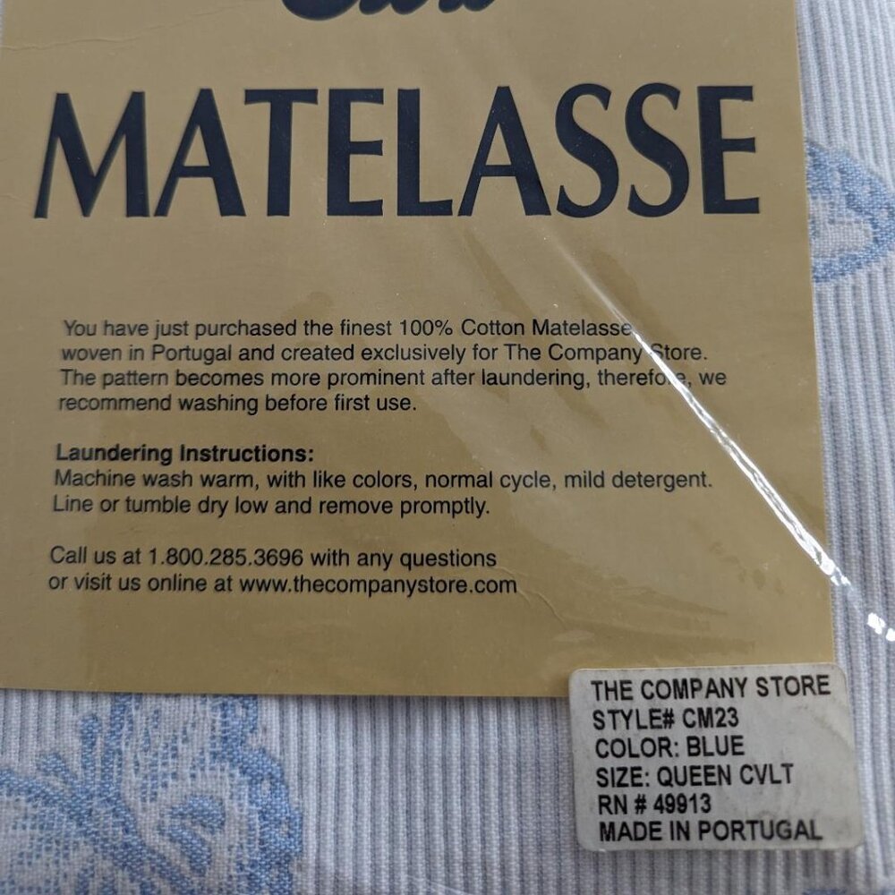 The Company Store Queen 100% Cotton Matelasse Spread